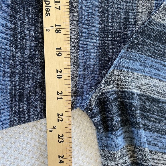 Free People Striped Top Oversized Medium Slouchy Striped Blue Vintage USA - Picture 9 of 13